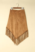 Load image into Gallery viewer, Fringe Hem Suede Skirt
