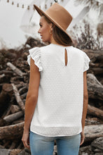Load image into Gallery viewer, Swiss Dot Flutter Sleeve Round Neck Top
