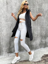 Load image into Gallery viewer, Zip Up Longline Puffer Vest with Pockets
