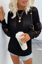 Load image into Gallery viewer, Spliced Lace Crochet Sleeve Sweater
