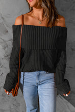 Load image into Gallery viewer, Ribbed Knit Fold-Over Sweater
