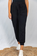 Load image into Gallery viewer, White Birch Full Size Drawstring Waist Rib-Knit Joggers with Pockets in Black
