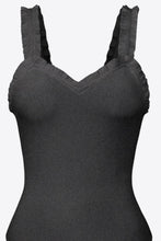 Load image into Gallery viewer, Ribbed Ruffle Trim Sleeveless Bodysuit
