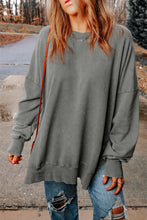 Load image into Gallery viewer, Dropped Shoulder Round Neck Long Sleeve Blouse
