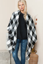 Load image into Gallery viewer, Justin Taylor Plaid Raw Hem Scarf
