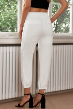 Load image into Gallery viewer, Drawstring Paperbag Waist Cropped Joggers
