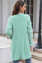 Load image into Gallery viewer, Open Front Dropped Shoulder Pocket Longline Cardigan
