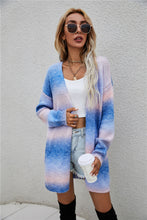 Load image into Gallery viewer, Multicolored Gradient Open Front Longline Cardigan
