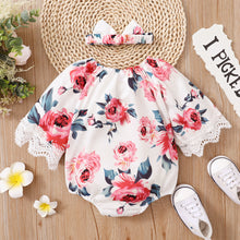 Load image into Gallery viewer, Baby Girl Bell Sleeve Bodysuit with Bow
