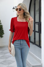 Load image into Gallery viewer, Square Neck Flounce Sleeve Top
