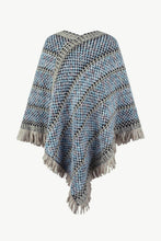 Load image into Gallery viewer, Heathered V-Neck Fringe Hem Poncho
