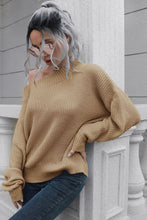 Load image into Gallery viewer, Off-Shoulder Ribbed Long Sleeve Pullover Sweater
