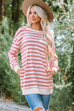 Load image into Gallery viewer, Striped Dropped Shoulder Longline Top
