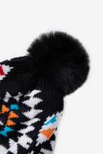 Load image into Gallery viewer, Geometric Pom-Pom Cuffed Beanie
