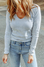 Load image into Gallery viewer, Double Take Mineral Wash Exposed Seam Long Sleeve Top
