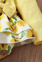 Load image into Gallery viewer, Baby Girl Floral Bow Detail Ribbed Bodysuit Dress
