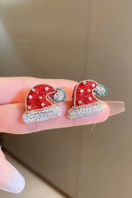 Load image into Gallery viewer, Rhinestone Christmas Hat Earrings
