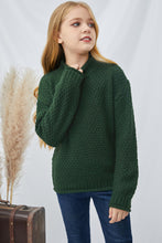 Load image into Gallery viewer, Girls Rolled Hem Dropped Shoulder Sweater
