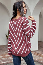Load image into Gallery viewer, Striped V-Neck Cardigan
