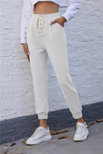 Load image into Gallery viewer, Lace Up Cropped Joggers with Pockets
