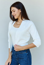 Load image into Gallery viewer, Doublju My Favorite Full Size 3/4 Sleeve Cropped Cardigan in Ivory
