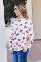 Load image into Gallery viewer, Heimish Full Size Leopard Heart Boat Neck Top
