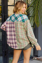 Load image into Gallery viewer, Contrast Plaid Long Sleeve Collared Neck Shirt
