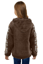 Load image into Gallery viewer, Kids Leopard Zip-Up Hooded Jacket with Pockets

