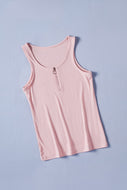 Half Zip Ribbed Tank