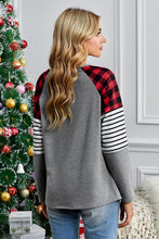 Load image into Gallery viewer, Plaid and Striped Sleeve Top

