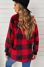 Load image into Gallery viewer, Plaid Raglan Sleeve Curved Hem Sweatshirt

