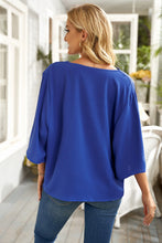 Load image into Gallery viewer, Cowl Neck Three-Quarter Sleeve Blouse
