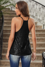 Load image into Gallery viewer, Sparkle Satin Contrasting Racer Back Tank
