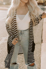 Load image into Gallery viewer, Striped Long Sleeve Cardigan with Pocket
