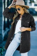 Load image into Gallery viewer, Corduroy Button Down Longline Shirt Jacket
