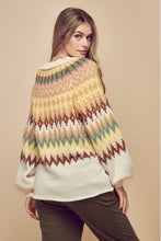Load image into Gallery viewer, Petal Dew Multicolored Rolled Hem Balloon Sleeve Sweater
