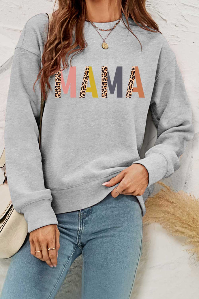 MAMA Leopard Graphic Sweatshirt