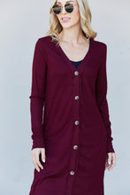 Load image into Gallery viewer, Zenana Autumn Aura Full Size Ribbed Longline Cardigan in Dark Burgundy

