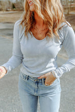 Load image into Gallery viewer, Double Take Mineral Wash Exposed Seam Long Sleeve Top
