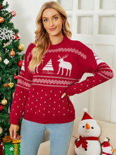 Load image into Gallery viewer, Christmas Reindeer Ribbed Trim Sweater DIBS CLASSIC
