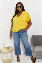 Load image into Gallery viewer, Yelete Full Size V-Neck Side Slit Tee
