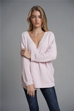 Load image into Gallery viewer, Rib-Knit Surplice Reversible Sweater
