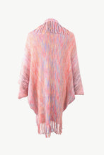 Load image into Gallery viewer, Heathered Open Front Fringed Poncho
