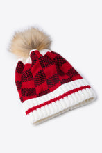 Load image into Gallery viewer, Plaid Pom-Pom Knit Beanie

