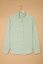 Load image into Gallery viewer, Frilled Trim Button Down Shirt
