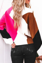 Load image into Gallery viewer, Color Block Mock Neck Ribbed Trim Sweater
