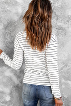 Load image into Gallery viewer, Striped V-Neck Long Sleeve Tee
