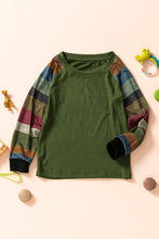 Load image into Gallery viewer, Girls Striped Raglan Sleeve Round Neck Top

