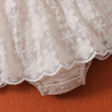 Load image into Gallery viewer, Baby Girl Frill Neck Spliced Lace Bodysuit Dress
