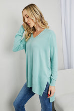 Load image into Gallery viewer, Zenana Sweater Weather Full Size Center Seam Tunic Sweater in Dusty Green
